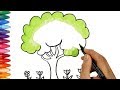 كيفية رسم ولون شجرة-كيفية رسم ولون الاطفال التلفزيون