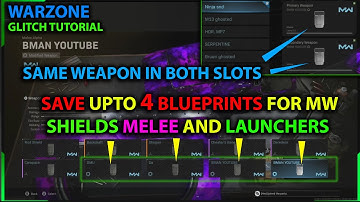 warzone glitch tutorial how to equip 2 of the same weapon and how to save upto 4 shield, *PATCHED*