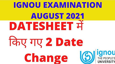 Breaking News : IGNOU Released New Datesheet for August Examination | June 2021 Exam Datesheet |