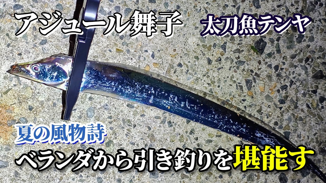 【太刀魚テンヤ】ベランダから太刀魚テンヤの引き釣りを堪能す【アジュール舞子 釣り】