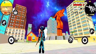 Save the World in Neon Iron Stickman Rope Hero: City Gangster Mafia screenshot 5