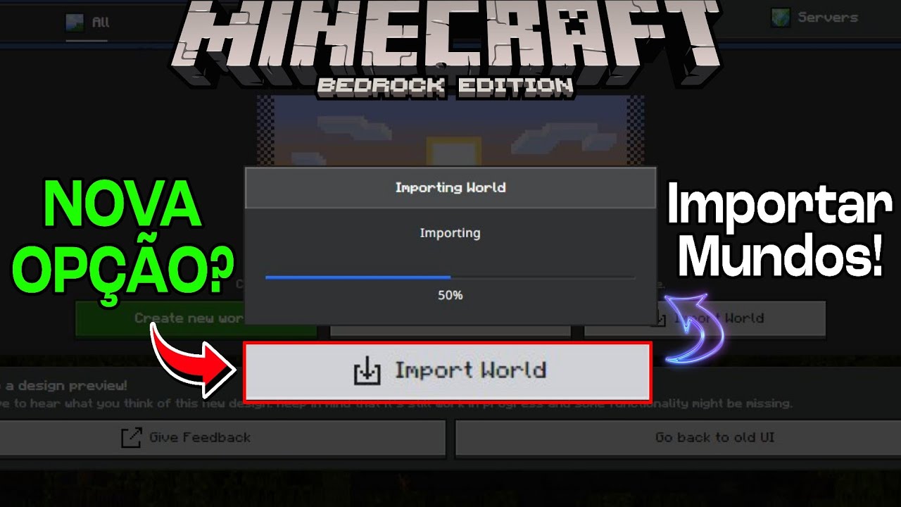 NOVA OPÇÃO DE "IMPORTAR MUNDO" CHEGANDO AO MINECRAFT BEDROCK 1.20 JUNTO ...