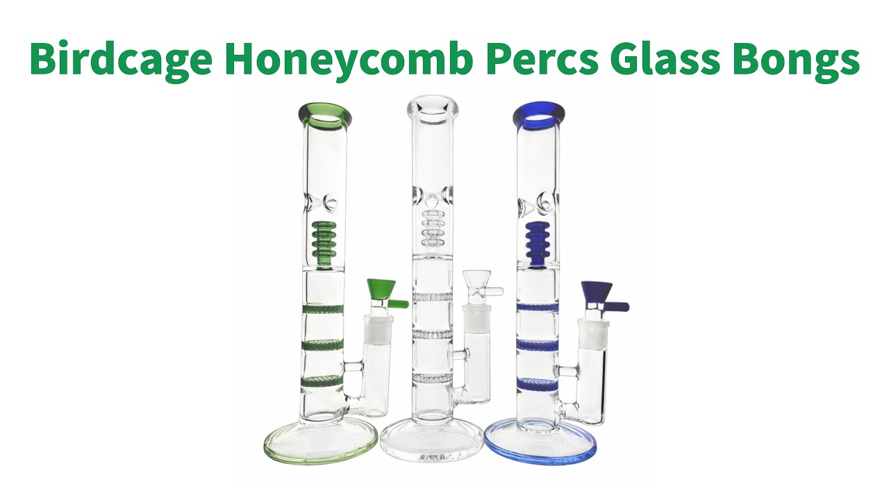 Triple Honeycomb&Birdcage Perc Straight Tube Cool Glass Bongs / BongsWholesaler Product Review