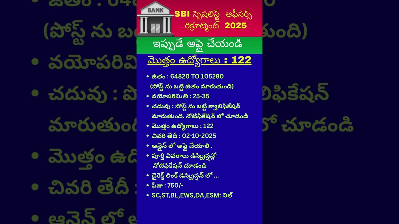 SBI Specialist Officers Recruitment 2025 