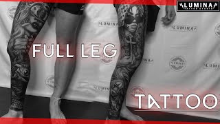 CHICANO STYLE BEAUTIFUL GIRLS TATTOO - FULL LEG TATTOO