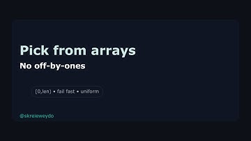 Array picks without bugs