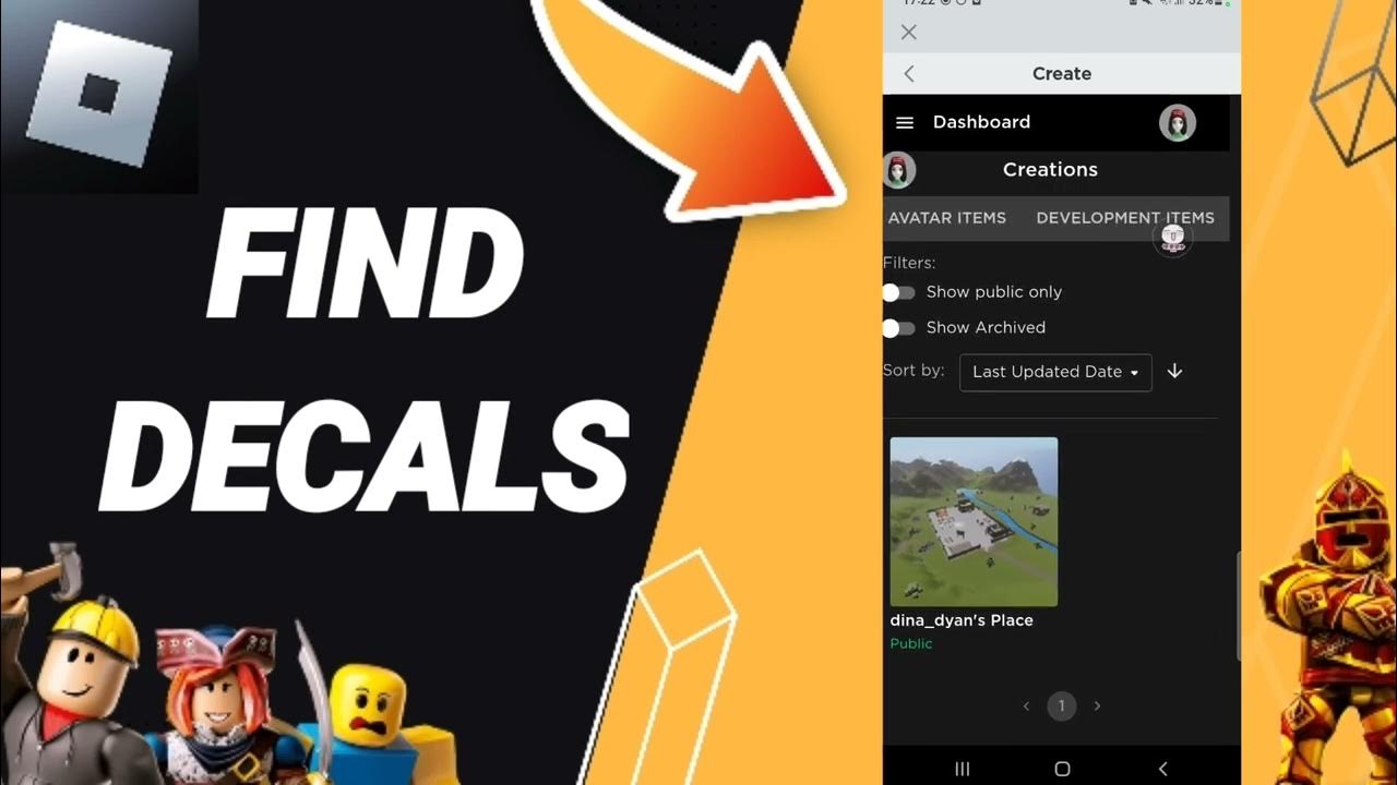 How to find decals on roblox app youtube