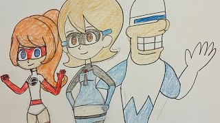 5-Volt As Mrs. Incredible, Mona As Elastigirl, And 18-Volt As Frozone