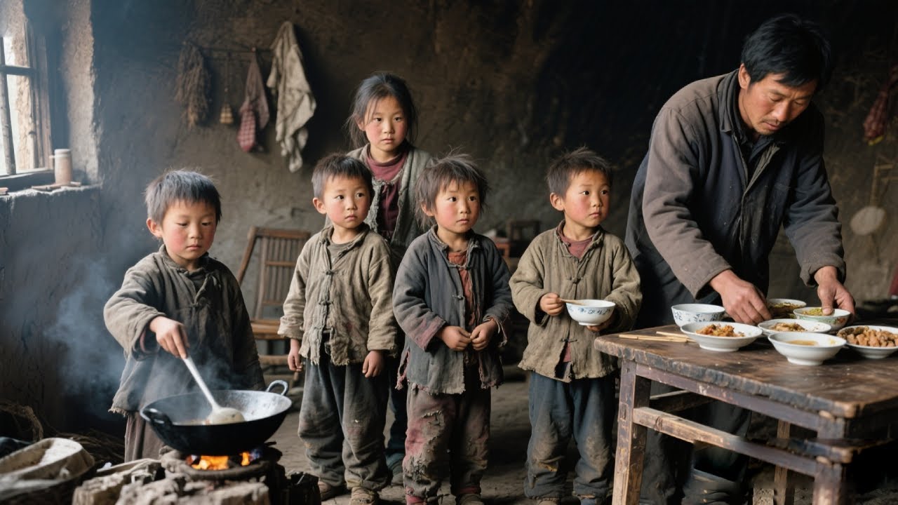 懂事的孩子心疼老爸干活辛苦，提前做好饭菜，还细心把笋处理成笋干