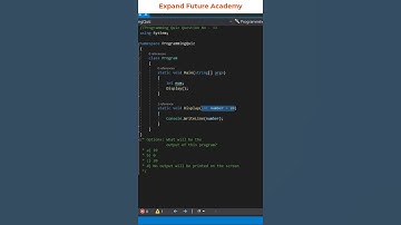 Solution for Programming Quiz Questions - Q33 -  Expand Future Academy #Shorts #CSharp #Dotnet