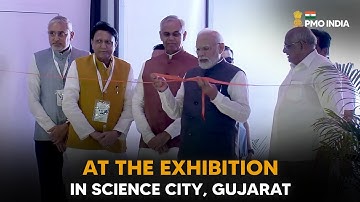 PM Narendra Modi at the Exhibition in Science City, Gujarat