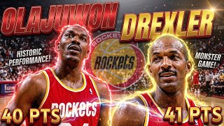 Witness History: Drexlers 41 Points & Olajuwons 40 in This Classic Rockets vs Jazz Match!