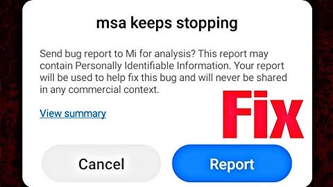 how to fix msa keeps stopping error mi xiaomi | redmi phone | msa has stopped working xiaomi