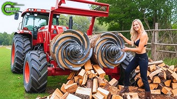 Snelste grootste brandhoutverwerkingsmachine | Gevaarlijke grote kettingzaag voor het zagen van b...