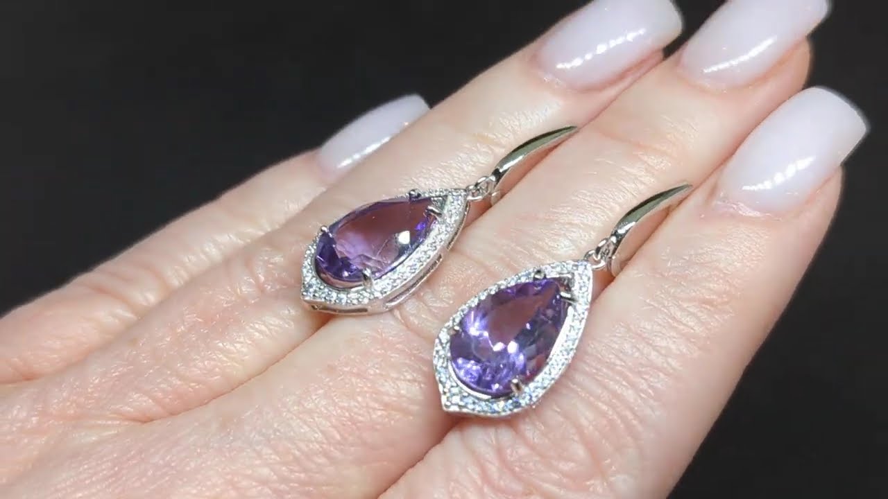 Сережки. Природний аметист. Срібло 925. С6364