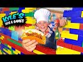 Ordering Food At a REAL GIANT LEGo TACO TRUCK Pretend DRIVE THRU Restaurant!
