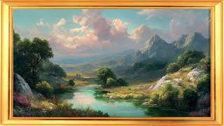 Majestic Mountain River Landscape Frame TV Art Decor Wallpaper | 4K TV Art Screensaver screenshot 3