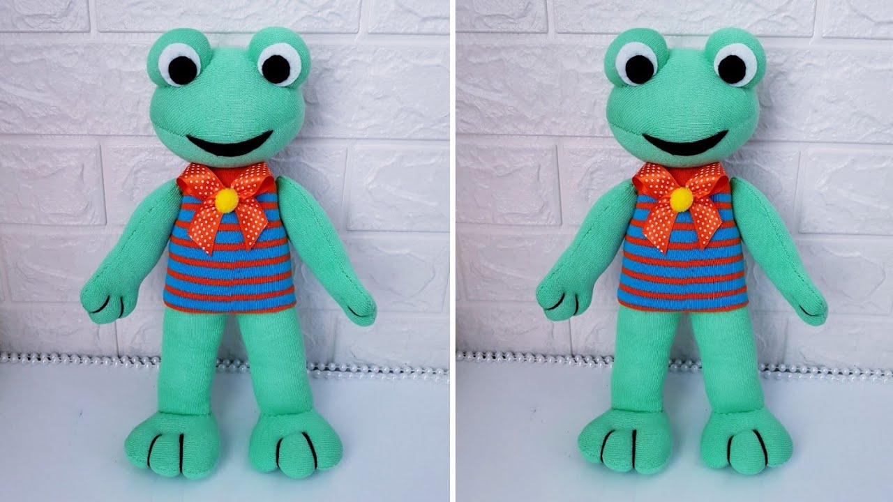 😍Самая простая в изготовлении игрушка-лягушка/👌Игрушка из носков