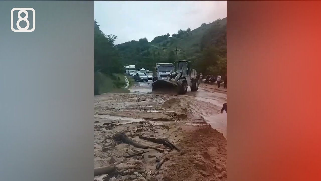 ძლიერი წვიმის გამო რიკოთის გზაზე მეწყერი ჩამოწვა