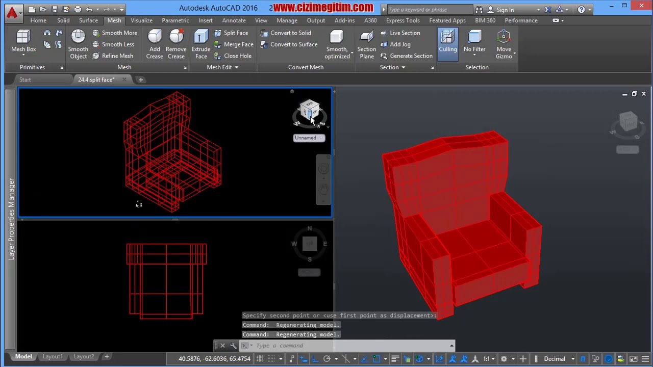 AutoCAD Mesh Modelleme ile Koltuk Modellemesi-4.DERS - YouTube