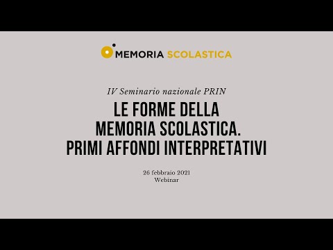 Paolo Ferranti - Presentazione del portale www.memoriascolastica.it