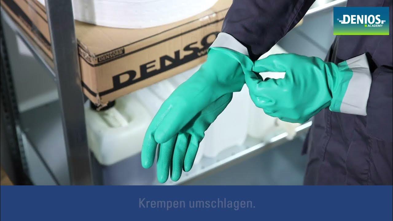 Handschuhe richtig an und ausziehen Tipps der DENIOS Academy YouTube
