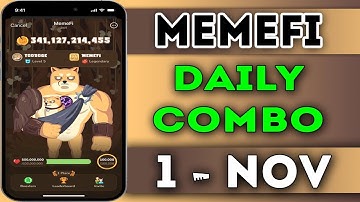 Memefi Daily Combo 1st November 2024 | today memefi 2,000,000 coin