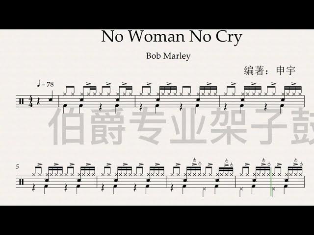 No women no cry – Bob Marley Sheet music for Drum group