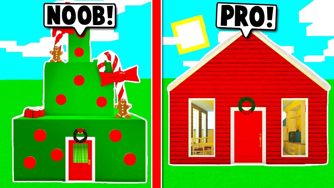 Noob Vs Pro 5x5 Christmas House Challenge On Bloxburg Roblox - new houses in roblox bloxburg christmas update