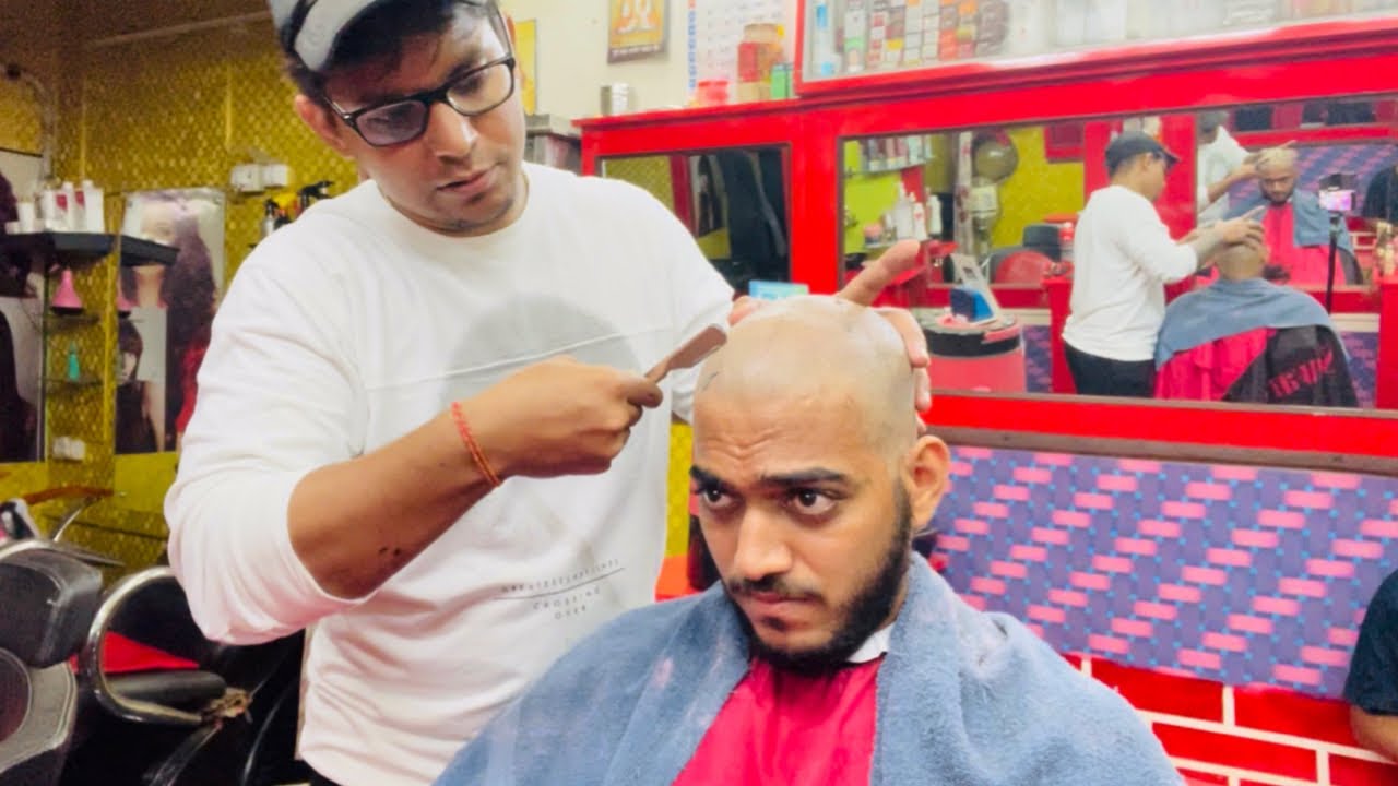 Headshave /Forced Headshave / How to Dandruff Headshave Dandruff Removal /Straight Razor Headshave