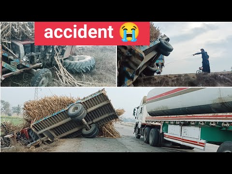 road accident tractor trolley accident track of the road tractor Dingr zone 😭