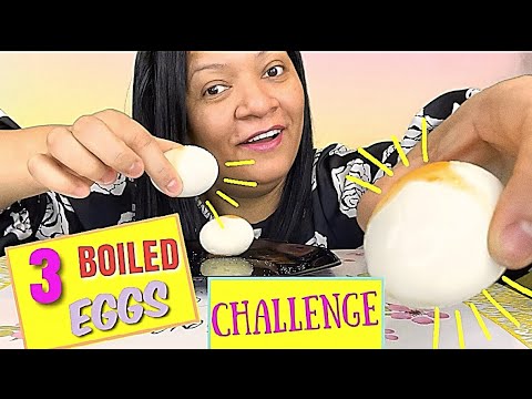 3 BOILED EGGS 🥚challenge | 3 Boil Eggs challenge no hands | Eating