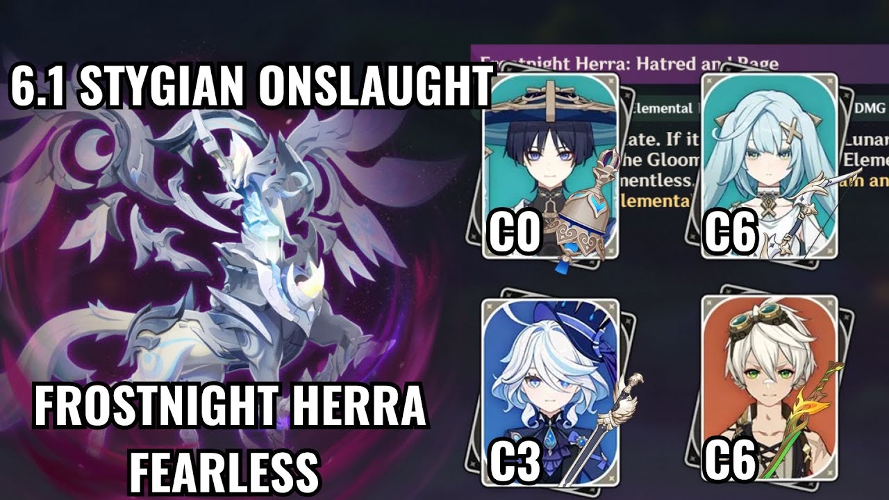 [6.1 Stygian Onslaught Fearless] C0R1 Wanderer Frostnight Herra | Genshin Impact