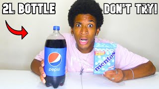 2 Liter Bottles of Pepsi and Mentos Under 1 Minute! *DON'T ATTEMPT*