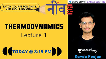 Thermodynamics | NEEV Batch Course For GATE/ESE Exam Preparation | Davda Poojan Sir