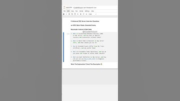 5 Advanced SQL Server Interview Questions on ADR, Batch Mode, Extended Events, Resumable Indexes