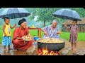 Rainy Day Village Cooking 🌧️ | African Mom Makes Delicious Village Food Over Fire 🔥