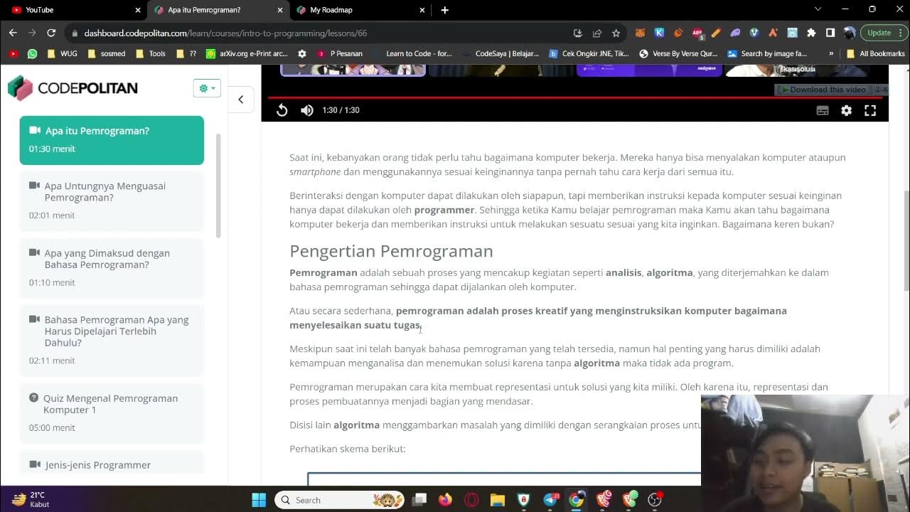 Belajar Mengenal Pemrograman Komputer di Codepolitan Hari 1 - YouTube