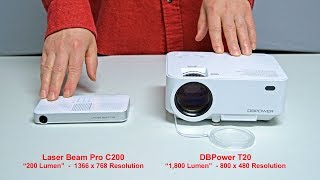 Projector Comparison: Laser Beam Pro C200 vs DBPower T20 budget projector (Side by Side Review) screenshot 4