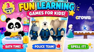Best Kids Learning Games 2026 🎮 | Panda Bath Time, Animal Police & ABC Spelling Game screenshot 4