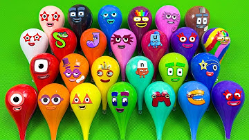 Numberblocks Slime Galaxy 🏳️‍🌈 Find Alphablocks in Drops Clay Coloring! Satisfying Slime ASMR ✨💖