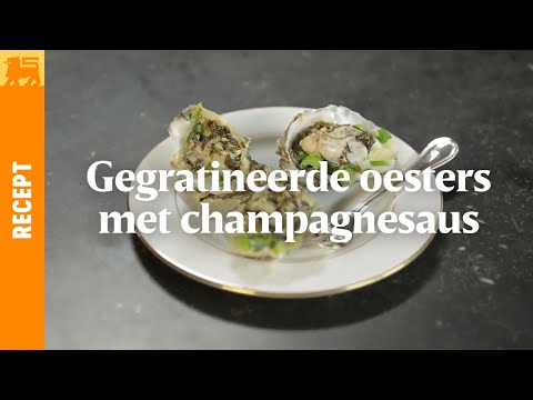 Gegratineerde oesters met champagnesaus