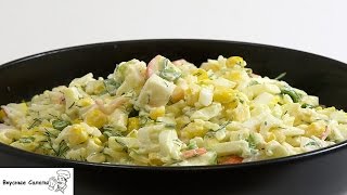 Крабовый салат из крабовых палочек Крабовый салат из крабовых палочек
