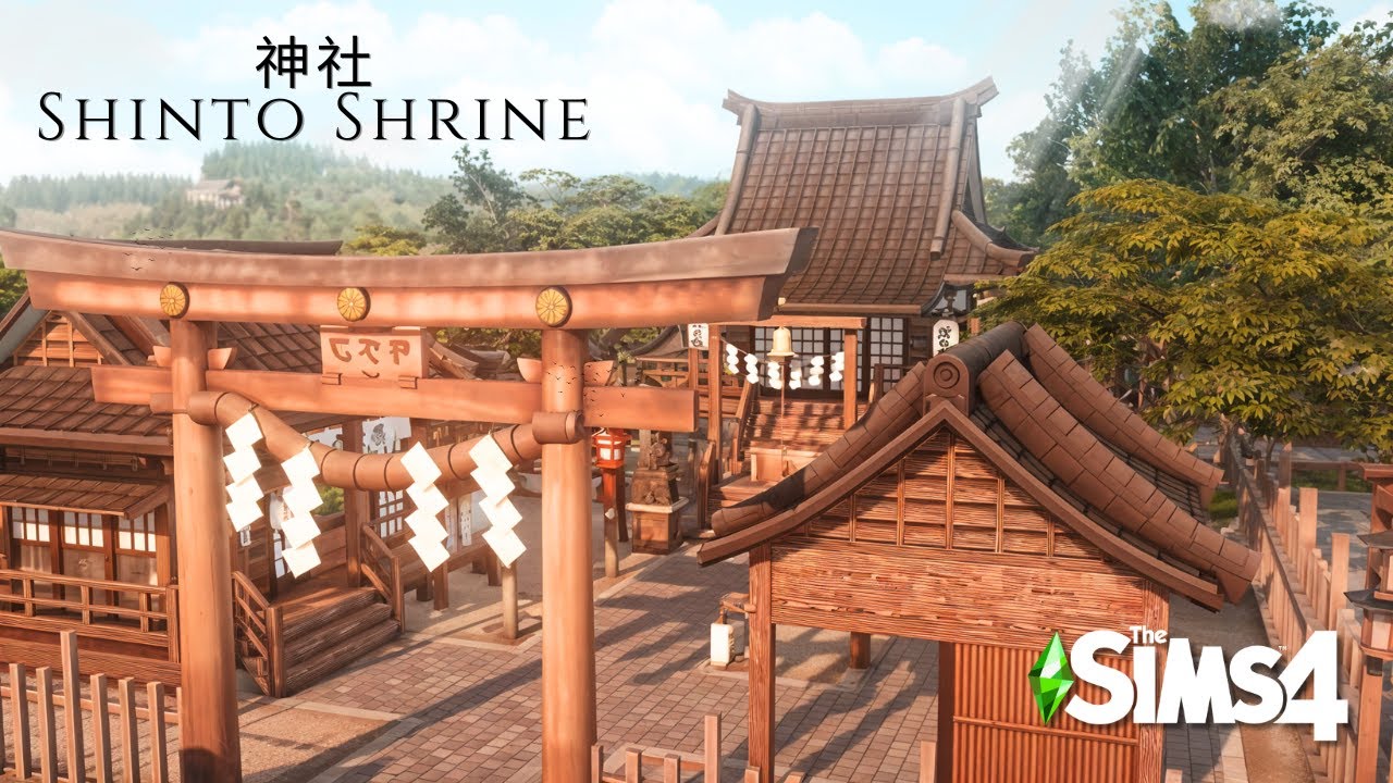 The Sims 4 - Shinto Shrine 神社 - Relaxing Speed Build (No CC) ASMR