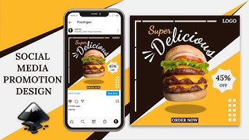 Social Media Food Promotion Design with Inkscape | Speed Art