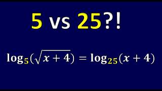 How to Solve a Logarithmic Equation | The Hidden Relationship Between Base 5 and Base 25 Reveals x