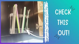 Under Cabinet Straw Holder Review | Easy Acrylic Organizer for Kitchen Storage