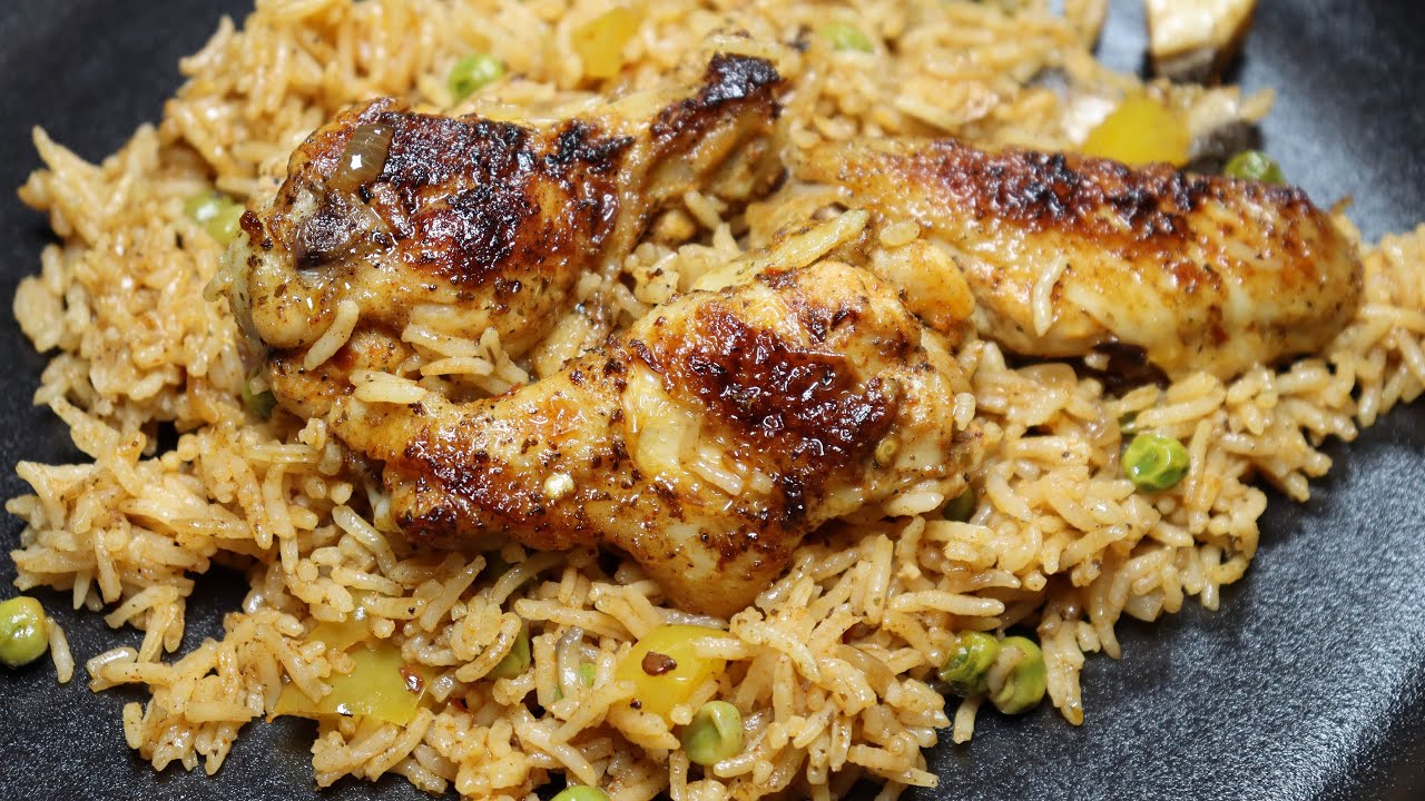 ONE POT RICE AND CHICKEN WINGS | EASY DINNER RECIPE - YouTube