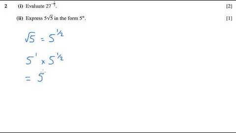 AS Pure Maths - Surds/Indices OCR C1 May 2006 q2ii