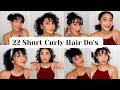 22 Short Curly Hair -Do's (with and without Bangs) Curly HairStyle Tutorial any curly girl can do.